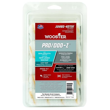 Wooster 4 1/2" Jumbo-Koter Pro/Doo-Z 3/8 (10 Ct) Mini Rollers RR502-4 1/2